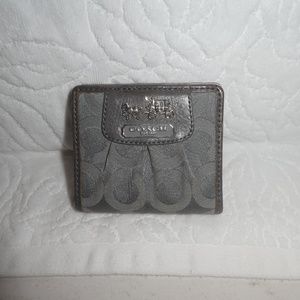 Small coach gray leather wallet
